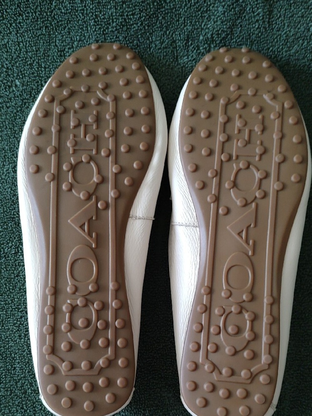 Coach Women's Ivory Leather Slip-On Loafers - Picture 7 of 9